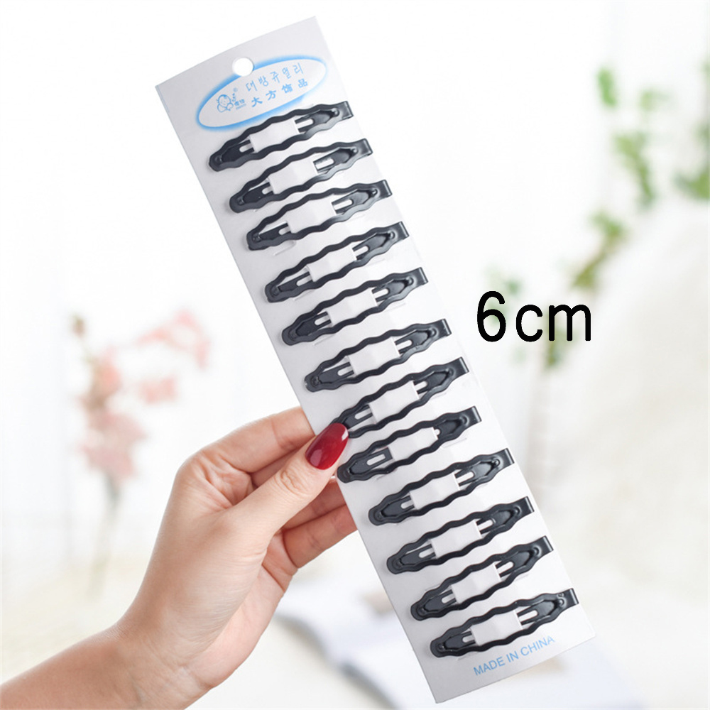 12 pçs/set clássico preto metal snap grampos de cabelo sem deslizamento gota de água grampos de cabelo presilhas para mulheres criança meninas cocar: CINZA
