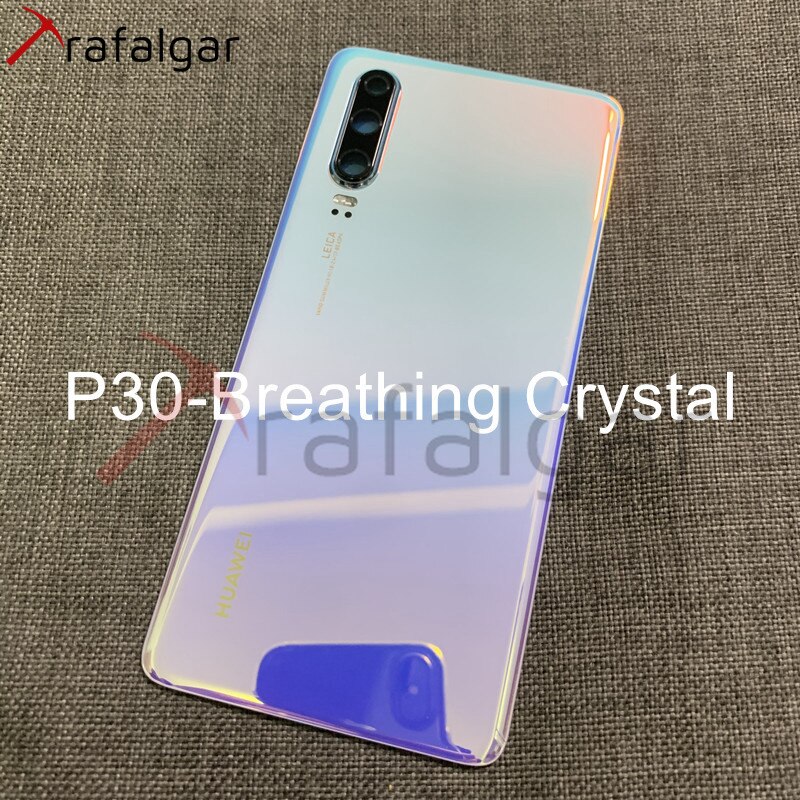 Original för huawei  p30 pro bakre batterilucka bakre glasdörr hölje fodral vog  l04 för huawei  p30 batterilock + kameralins: P30- andningskristall