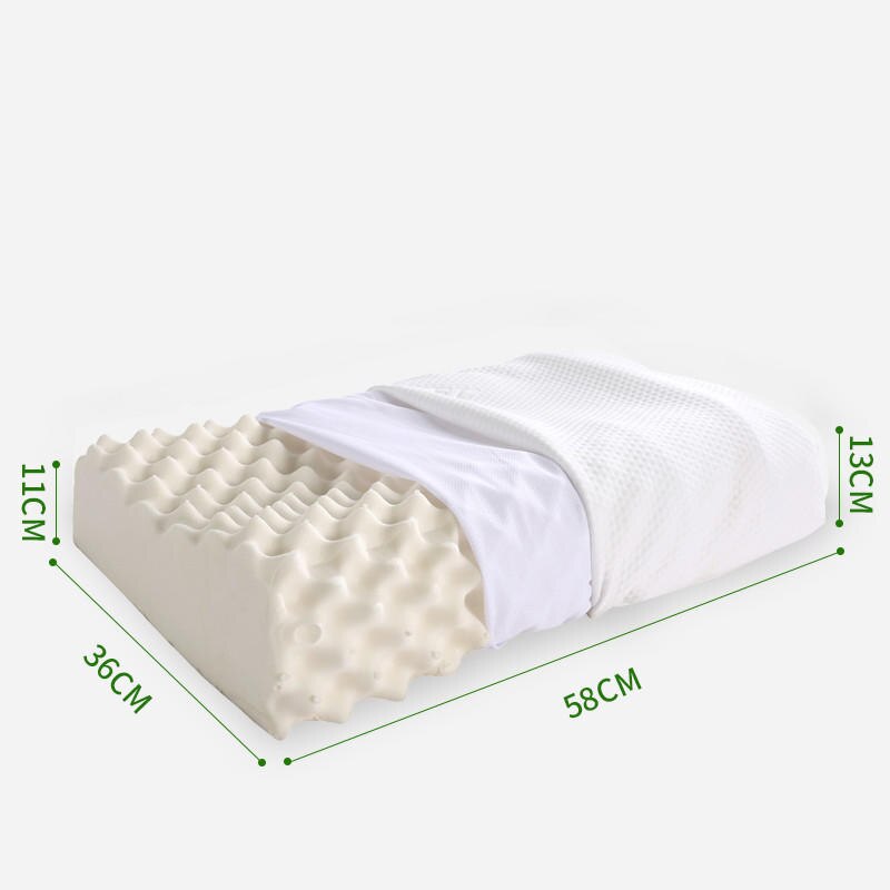 Puur Natuurlijke Latex Orthopedische Kussens Thailand Corrigerende Nek Slaap Kussen Beddengoed Cervicale Kussen Beschermen Wervels Gezondheidszorg: langya58x36cm