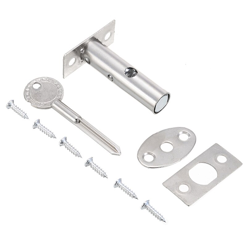 Stainless Steel Tube Pipe Well Lock Invisible Door Lock 1set For Double Fan Fire Doors Of Hotels Families Factories
