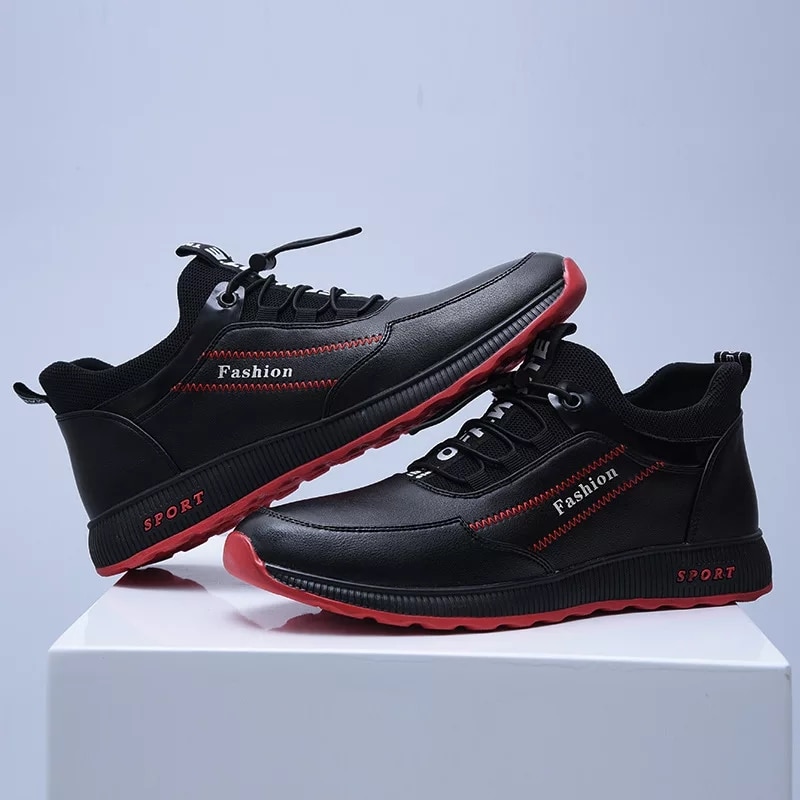 Nahkakengät miehille vapaa-ajan kengät talvikengät ja samettia lämpimänä pitämiseen mustat mukavuuslenkkarit miesten balleriinat isot koot