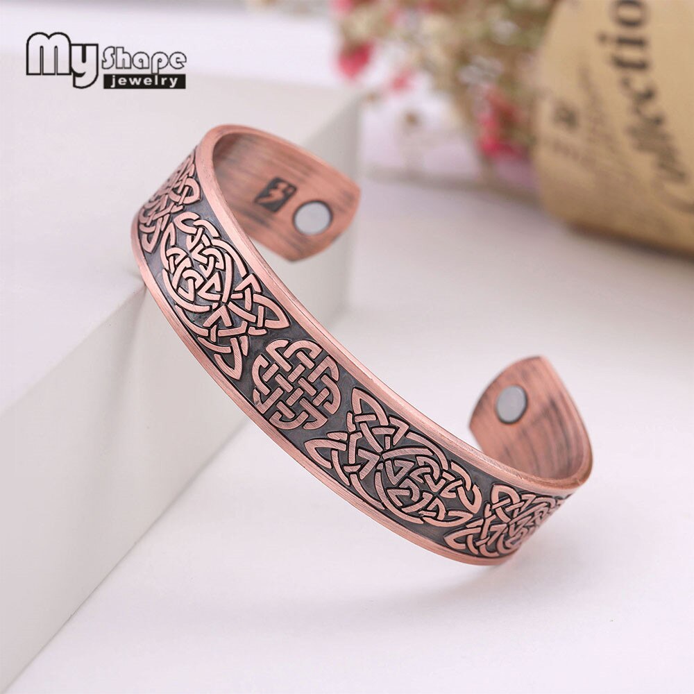 Mój kształt wiking bransoletki magnetyczne bransoletki rosyjski plac gwiazda amulet regulowany mankiet bransoletka dla mężczyzn klasyczny antyczna miedź