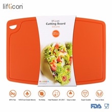 Liflicon Large Silicone Cutting Board Meat &amp; Veggie Cut Prep Nonslip Flexible Chopping Boards Antimicrobial Thick Cutting Boards