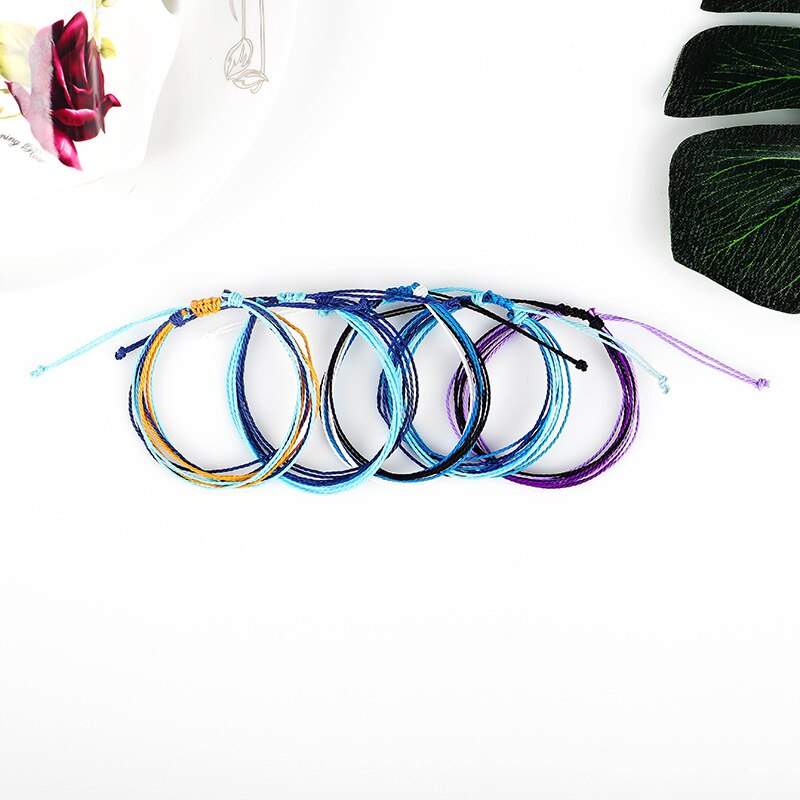 Handgemaakte Wax String Armbanden Kleuren Wit Zwart Rood Blauw Geel Mens Womens Nylon Koord Charm Vriendschap Armband