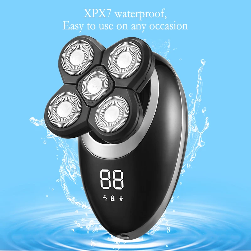 3 in1 Beruf elle Elektro rasierer USB wiederauf ladbare wasch nackt Männer fünf schwimmende Köpfe Rasierer Haars ch neider Nase Ohr Haars ch neider