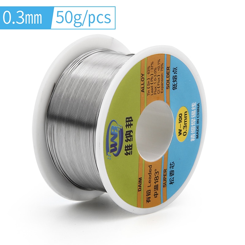 Loddetråd 50g 0.3/0.4/0.5/0.6/0.8mm tin bly svejsetråd soudure etain bga loddeværktøj