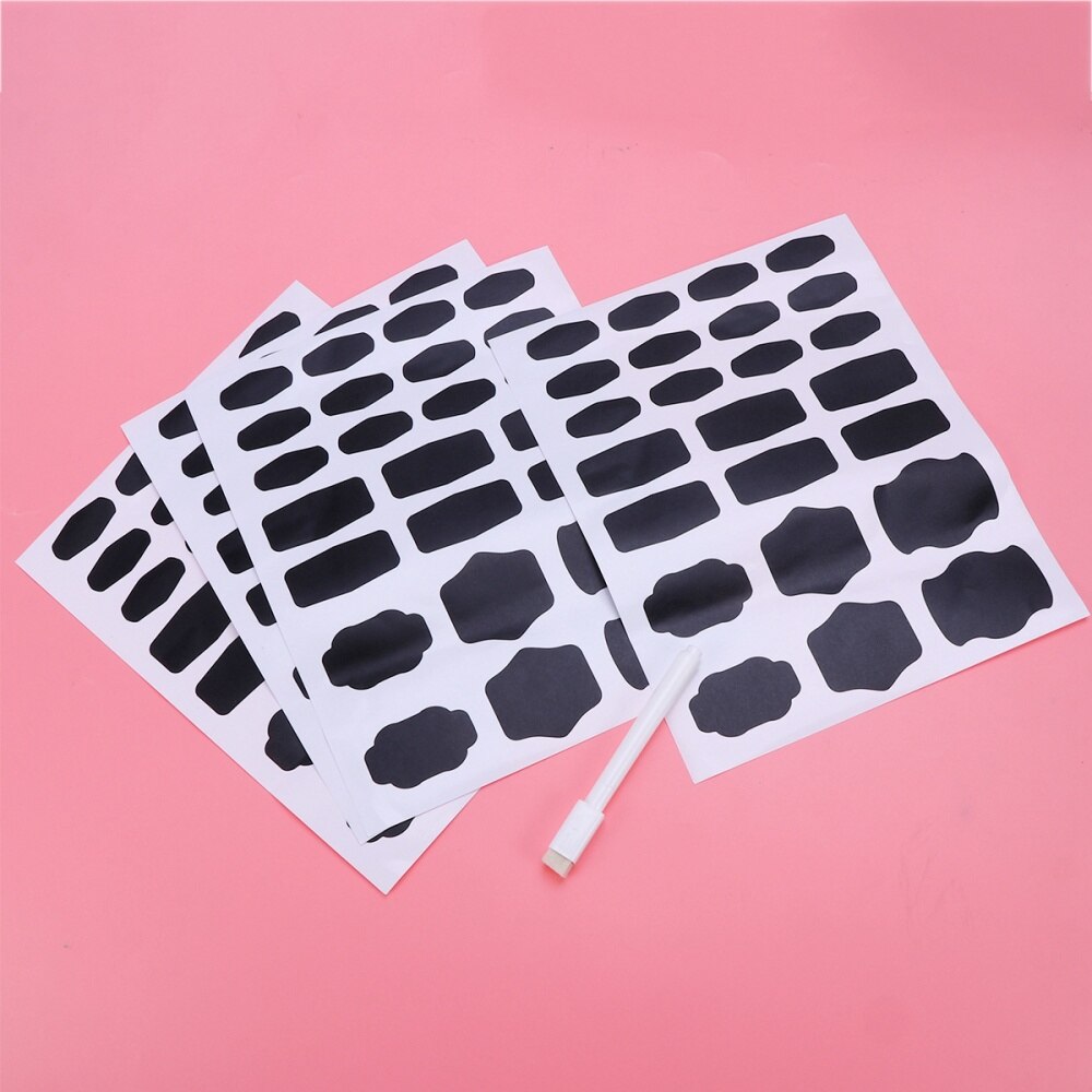 96 Pcs Reusable Blackboard Sticker Chalkboard Labels Stickers Set for Home Office Decorating Jars