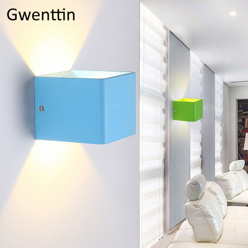 7W Nordic Vierkante Wandlampen Moderne Verlichting Voor Thuis Led Spiegel Lampen Badkamer Slaapkamer Lamp Ijzer Blaker armatuur