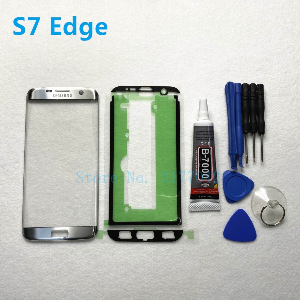 Front Outer Glass Lens Panel replacement For Samsung Galaxy S7 Edge G935 G935F S7 G930 G930F LCD touch screen + B-7000 glue Tool