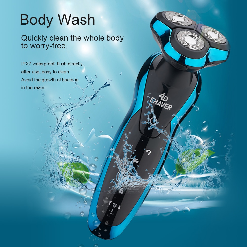 Máquina de afeitar eléctrica de afeitar la barba Trimmer nariz máquina de afeitar para hombres recargable afeitar seco mojado de doble uso, impermeable y lavable