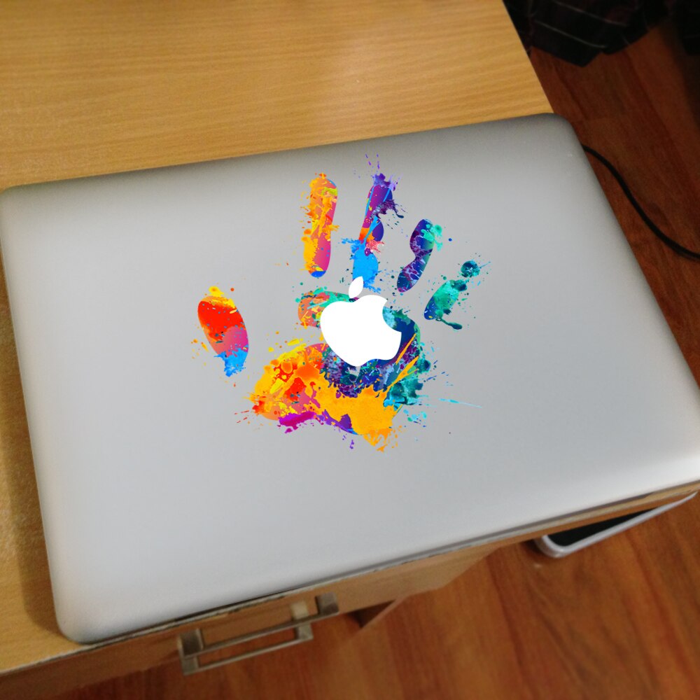 Farvet maling håndprintvinyl mærkat laptop sticker til diy macbook pro air 11 13 15 tommer laptop skin