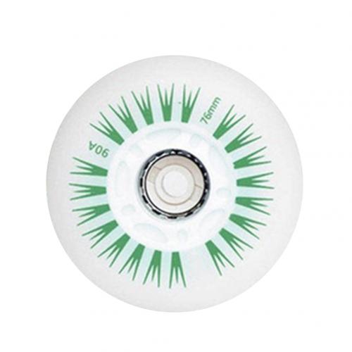 76mm pvc inline pikaluistin luistelu liukuva led valo vilkkuva hihnapyörä rullat pyörät yösisustus klubijuhlakoulufestivaaliin: Vihreä
