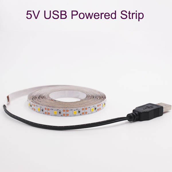 3A 5V 50CM 1M 2M 3M 4M 5M USB Cable Power LED Strip Light Lamp SMD3528 Christmas Desk Decor lamp Tape For TV Background Lighting: USB 2835 LED Strip / White / 3 m