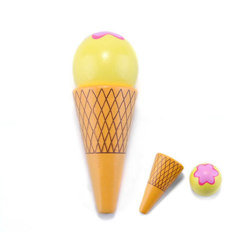 Wooden Ice Cream Pretend Play Food Kitchen Toys Educational Children Wooden Imitation Game for Kids Preschool Learn Montessori: plum