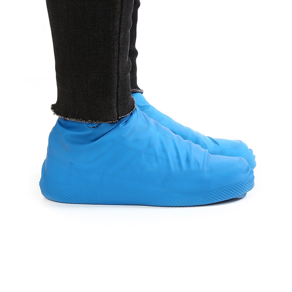 1 par vattentätt skoskydd unisex utomhus regniga dagar stövlar överdrag latex material skydd förtjockat halkskydd regnfotskydd