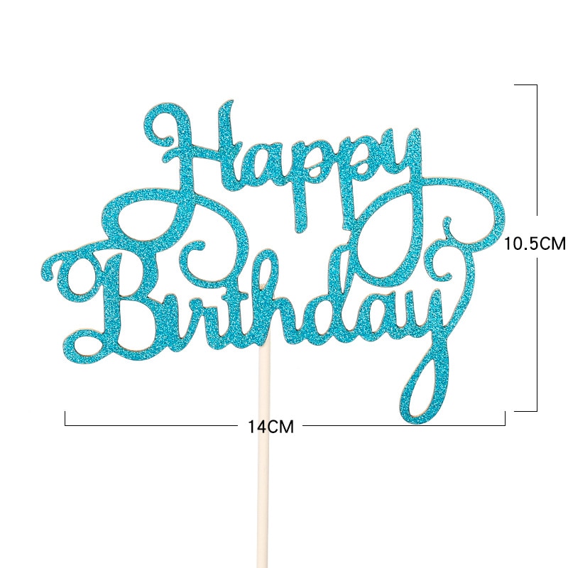 10pcs Gittler Happy Birthday Cake Topper Bling Sparkle Decoration Sign Happy Birthday Cake Topper Girl`s Birthday Dessert Decor