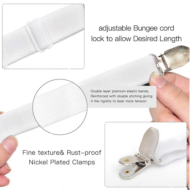12 grampos de folha de cama elástica prendedor de cinto cinta antiderrapante colchão clip fixadores capa cobertores prendedores organizar gadget