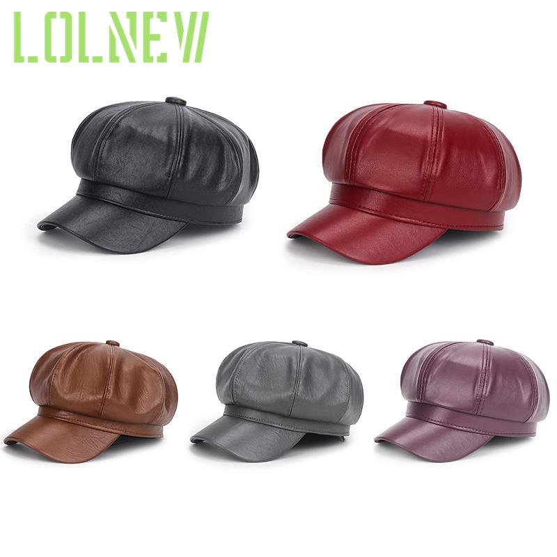 Gorro de cuero con visera para niño y mujer, gorro de estilo clásico, a la , para invierno, novedad