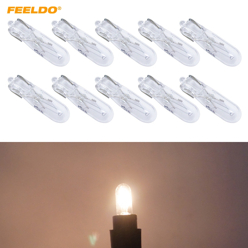 FEELDO 30 stücke Warme Weiß Auto T5 Keil 12 v 1,2 Watt Halogen Birne Externe Halogen Lampe Ersatz Armaturenbrett Birne licht # FD-2933