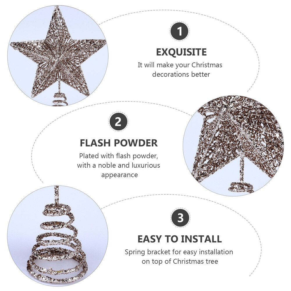 1pc kerstboomstertoppers, decoratiebenodigdheden voor kerstboomversiering