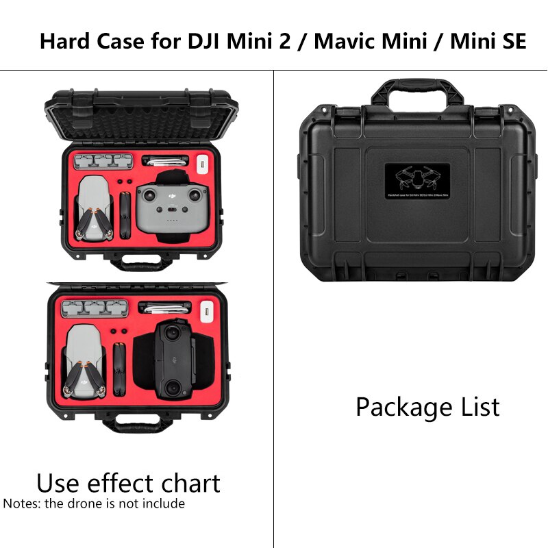 Caso de transporte portátil abs impermeável à prova de explosão caixa mala dura para dji mini 2/mavic ar 2/ar 2s zangão acessórios caixa: for mini 2-1-se