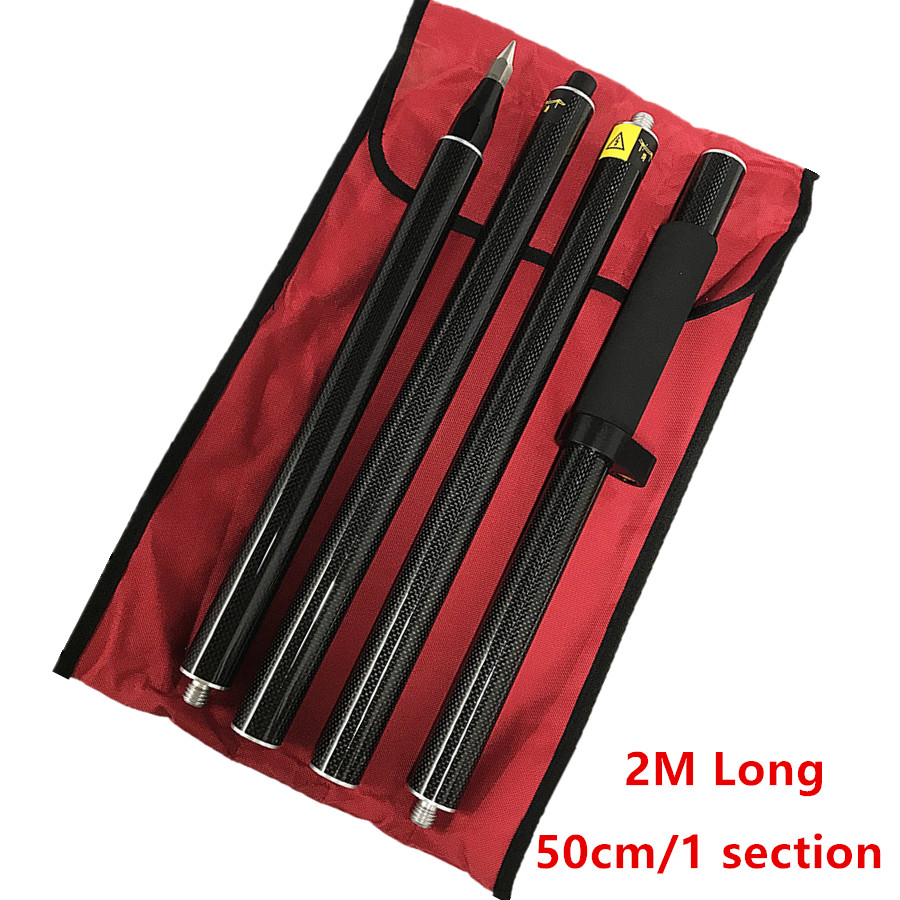 2M Length GPS Prism Pole Carbon Fibre Survey Poles GNSS RTK SURVEYING TYPE 4 Poles 5/8 Thread with Sponge grip 32mm Diameter