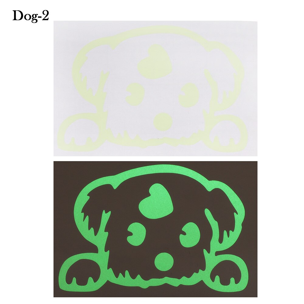 1Pc Cartoons Schakelaar Sticker Leuke Koeien Katten En Honden Fluorescerend Papier Lichtgevende Sticker Kinderkamer Woondecoratie: Dog