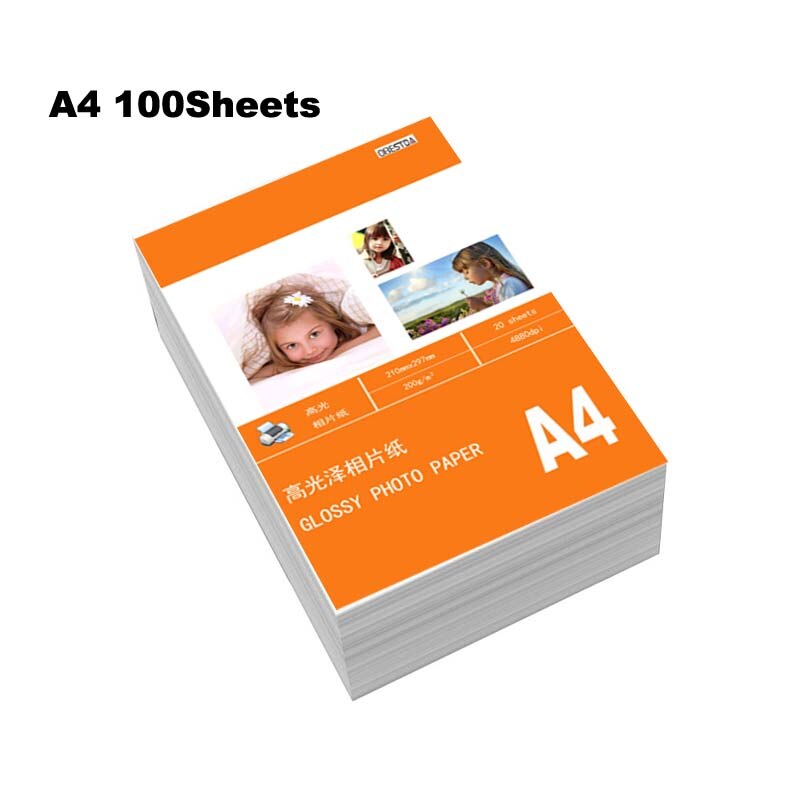 A4 200g Fotopapier Glänzend drucker fotografische papier für inkjet drucker büro glänzend papier 20 blätter/100 blätter: A4  100Blätter 200g