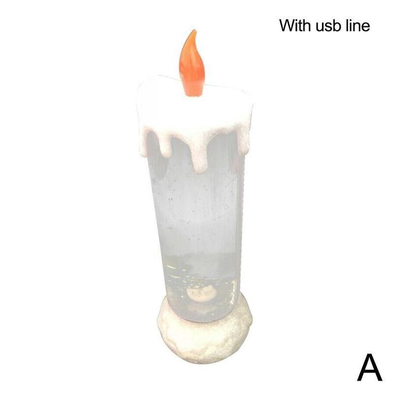 LED Water Candle Color Change Electronic Rechargeable With LED Glitter Color Waterproof Candle Candle B0A4: With usb