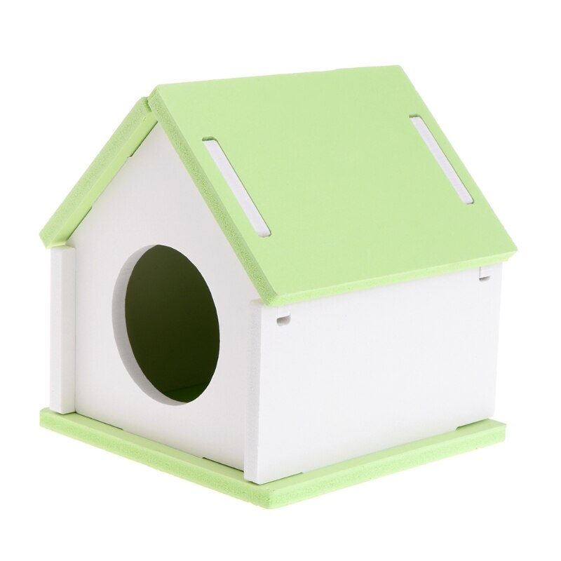 Hamster House Cage Wood Bed Small Animal Pet Guinea Pig Squirrel Gerbil Nest Toy: Green