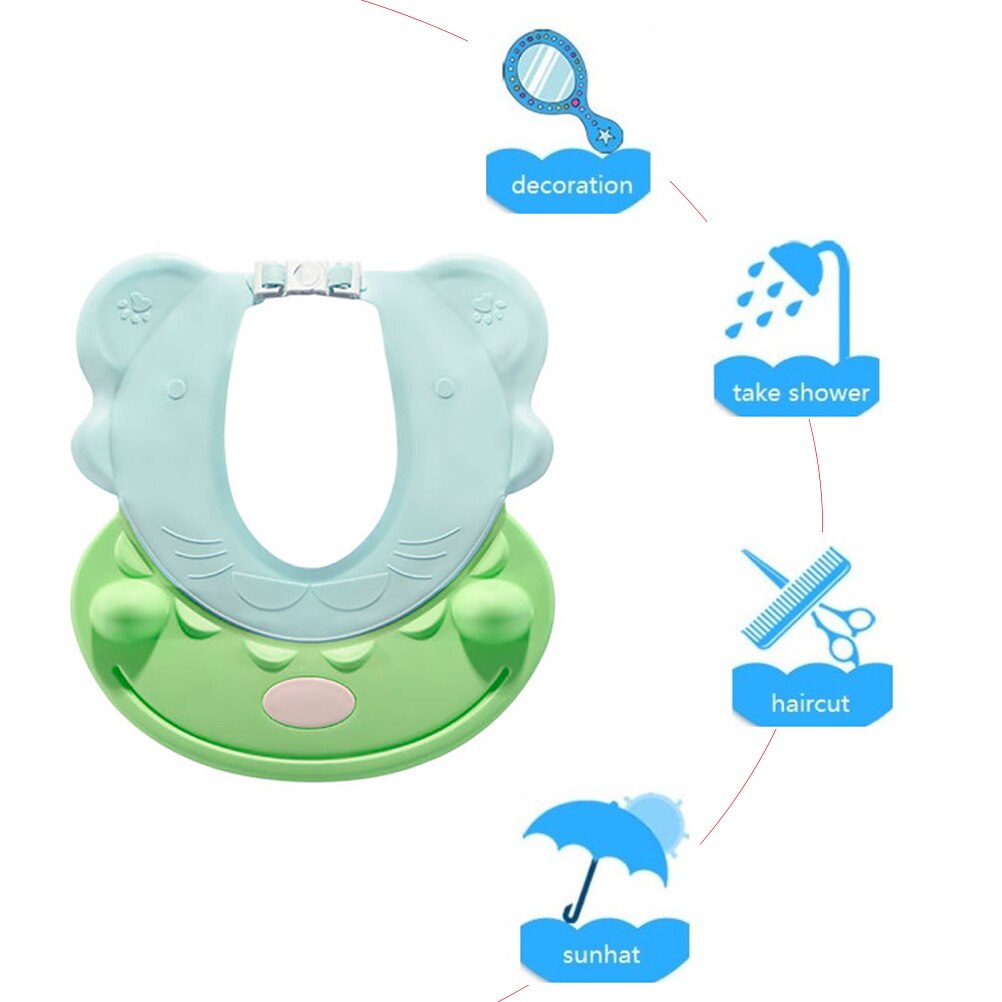 Adjustable Baby Shower Cap Hair Wash Shield For Children Protect Shampoo Kids Bath Visor Hat Bath Shower Cap Wash Hair Shield#30