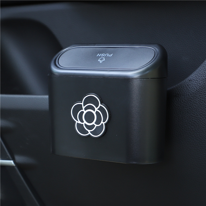 Poubelle de dessin animé multifonctionnelle pour porte de voiture, poubelle de rangement pour débris, fournitures d'intérieur de voiture bricolage,: Violet