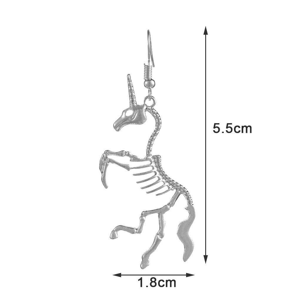 New Hot Punk Orecchini Unicorno Unicorno Cavallo di Scheletro Del Pendente di Goccia Ciondola Gli Orecchini All'ingrosso Gioelleria Raffinata E Alla Moda Per Le Donne Del Partito