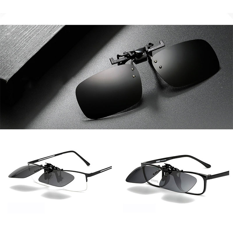 Fishing Use Sunglasses Eyewear Clip On Style Sunglasses UV400 Polarized Fishing Riding&Hiking Eyewear Day/Night Vision Glasses
