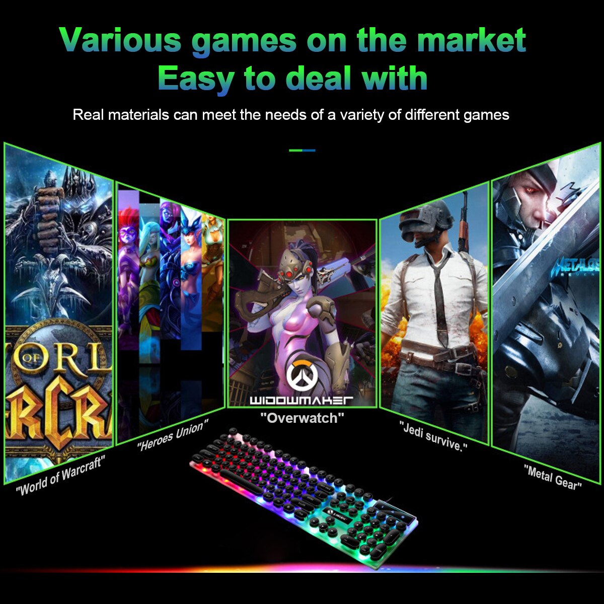 ANKNDO Punk USB Wired Keyboard 104 Keys LED Gaming Mechanical Keyboard With RGB Backlight Axis For PC Laptop Desktop Gamer