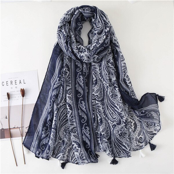 VISROVER-Long foulard en Viscose Shaw | Longue écharpe, imprimé Tropical, pour robe de plage, écharpe d'été pour femmes,: 28