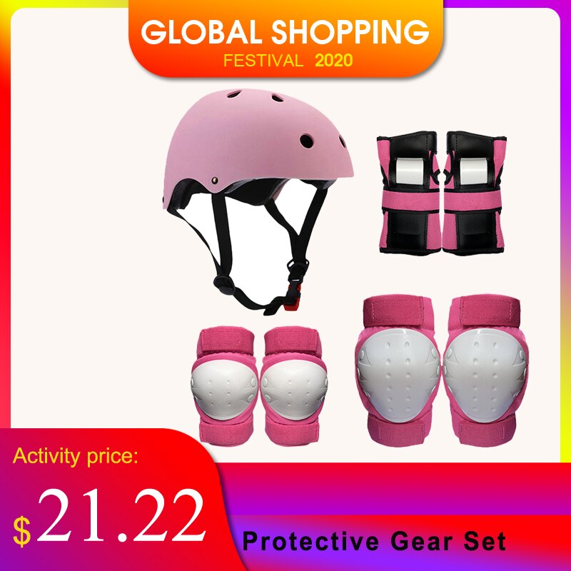 Protective Gear Set Knee Elbow Pads Wrist Guards Helmet Multi Sports Safety Protection Pads for Teenagers Scooter Skating