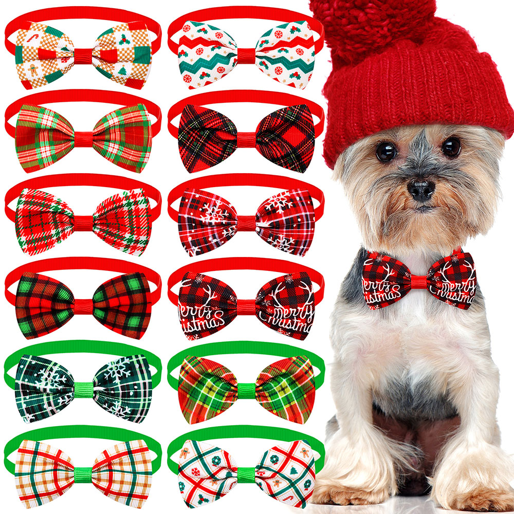 50/100 Stuks Kleine Hond Kat Strikjes Voor Kerst Hond Strikken Hond Kerst Grooming Hond Hond Puppy Vlinderdas Stropdassen Voor Honden Benodigdheden: S