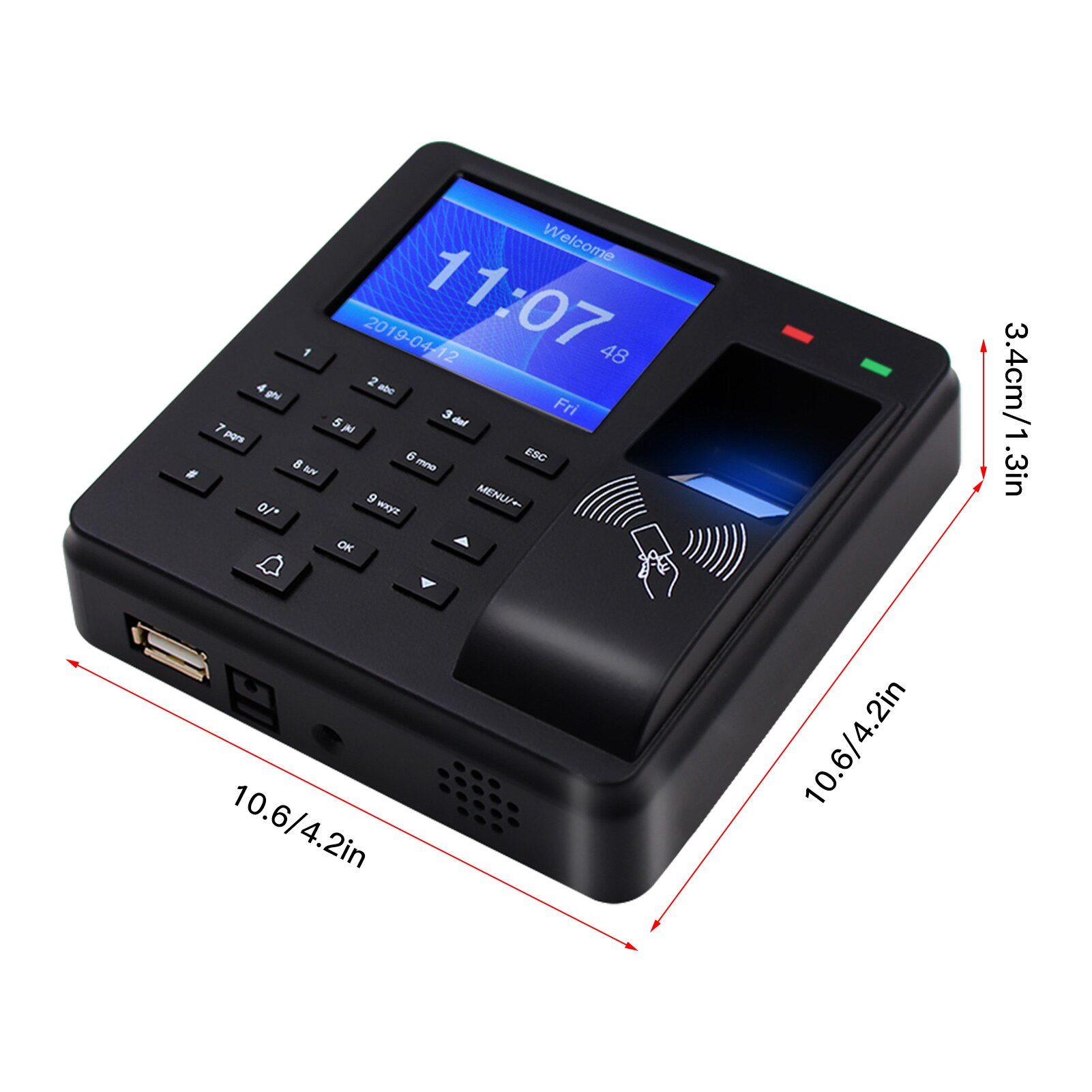 2.4 Inch Aanwezigheid Machine Vingerafdruk/Wachtwoord/Id Card Recognition Time Clock Employee Controle-In Recorder Multi-taal