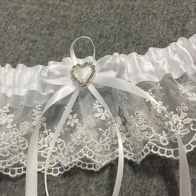 Wedding Garter Blue Rhinestone White Embroidery Floral Sexy Garters for Women/Female/Bride Thigh Ring Bridal Leg Garter 5213