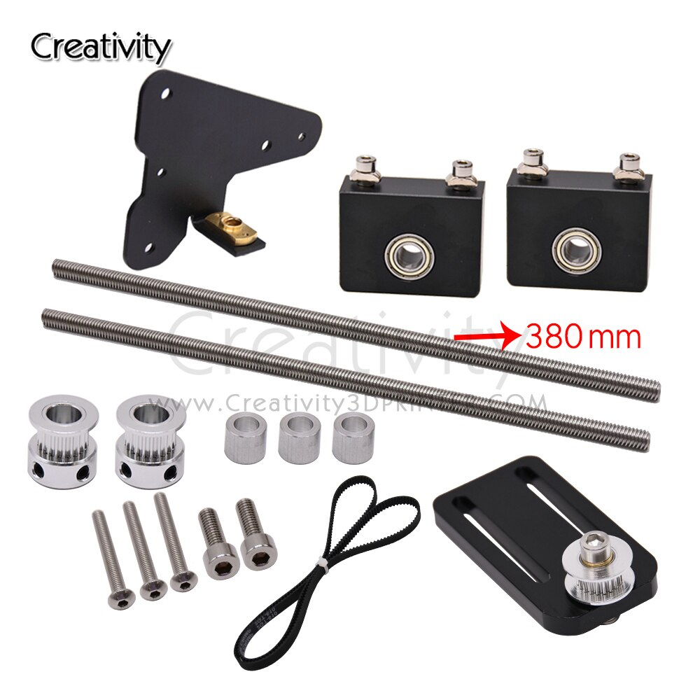3D Printer Parts Upgrade Kits Ender-3/CR10 Dual Z Axis T8 Lead Screw Kits Bracket Aluminum Profile WIth Belt Pulley