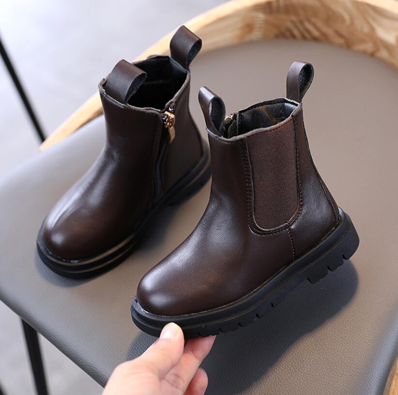 automne/hiver en peluche enfants bottes garçons filles Martin chaussures de en cuir souple enfants bottes de neige