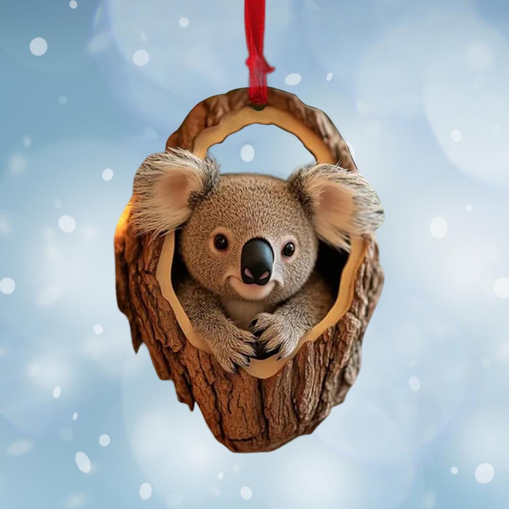 2D Christmas Ornaments Acrylic Cartoon Forest Acrylic Christmas Ornaments Seasonal Decor For Tree Ceiling Cute Pattern Keepsake