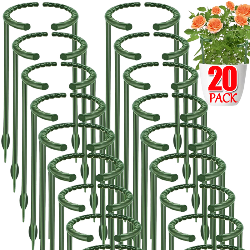 Soporte de plástico para plantas, marco de pila, arreglo de invernadero, varilla fija semicircular, soporte de escalada para plantas y flores de interior, 20/1 Uds.