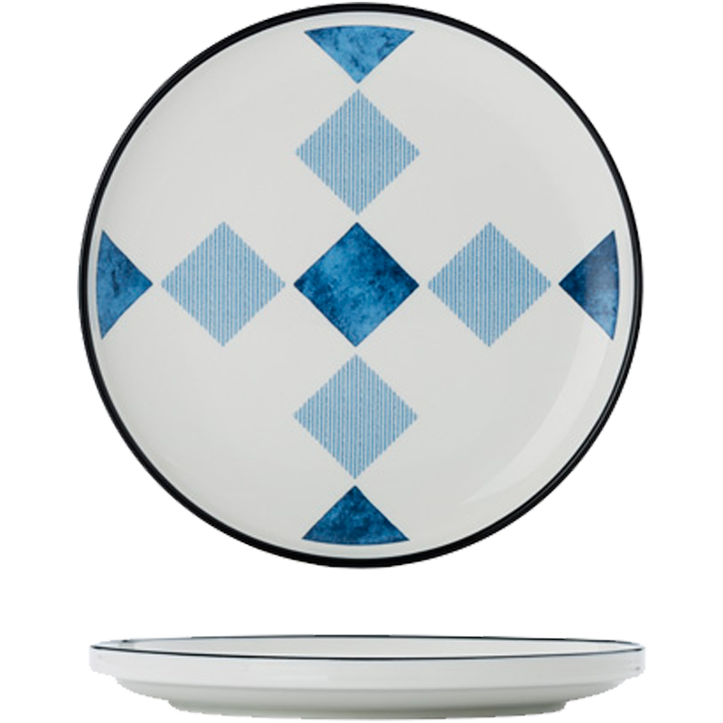 Keramisk bøf tallerken western mad rund 8 tommer gitter porcelæn flad tallerken hjem restaurant køkken service