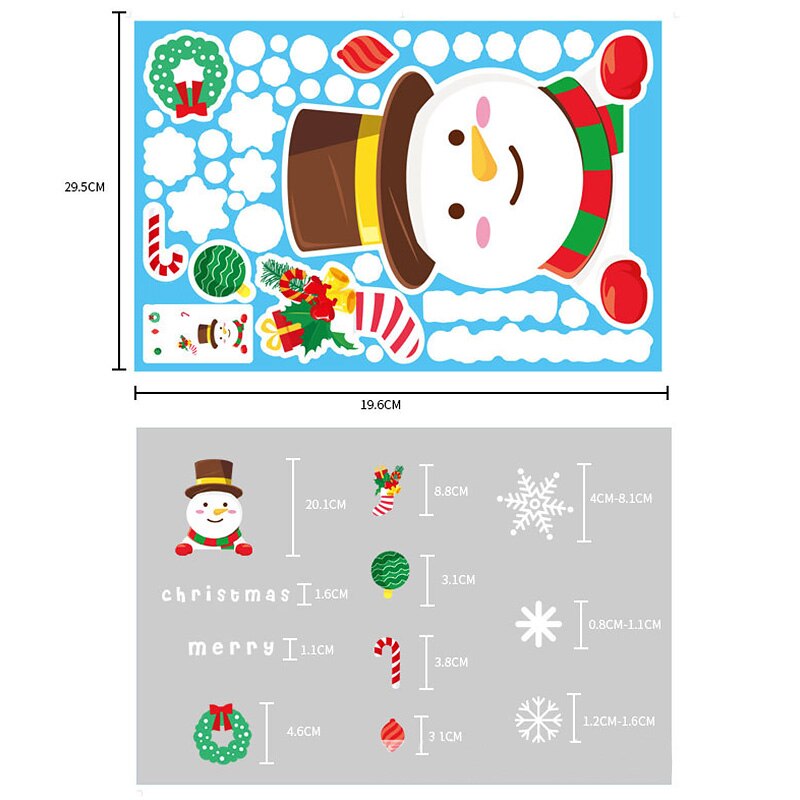 Christmas Wall Stickers Double-sided Static Window Glass Stickers Christmas PVC Self-Adhesive Wall Stickers Xmas Decoration: 10