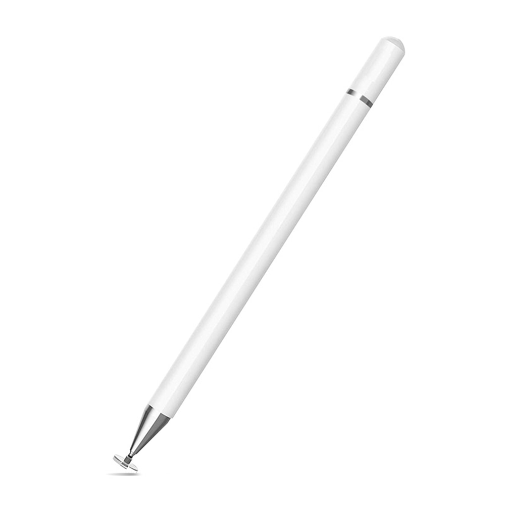 Universal stylus s pen berøringsskærm diskspids smart kapacitiv pencil draw erstatning metal magnetisk hætte til ipad tablet hvid
