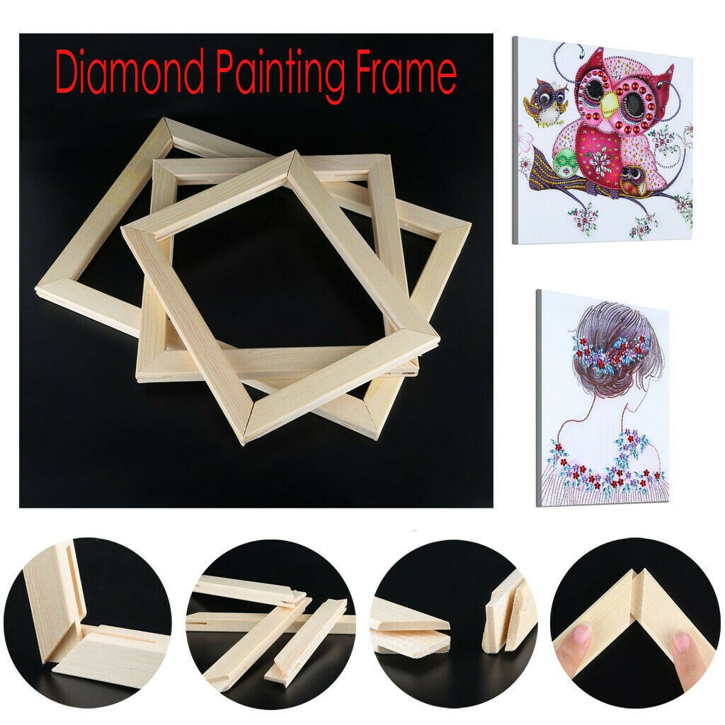 Practical Blank Wooden Frame for 5D Diamond Painting & Canvas Oil Painting Nature DIY Art Frame Picture Inner Frame Home Decor