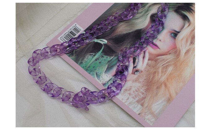 1.0 Meter 17*24mm Acrylic Necklace Strands Parts Linked Bag Chains Women Jewelry DIY Accessories Glasses Chains N027--T: purple