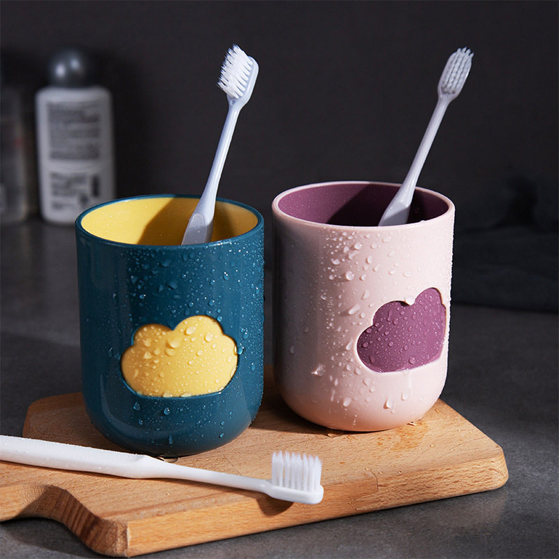Vasos de baño para cepillos de dientes, taza de lavado portátil de viaje nórdico, buena imagen de nube, organizador de almacenamiento, U3